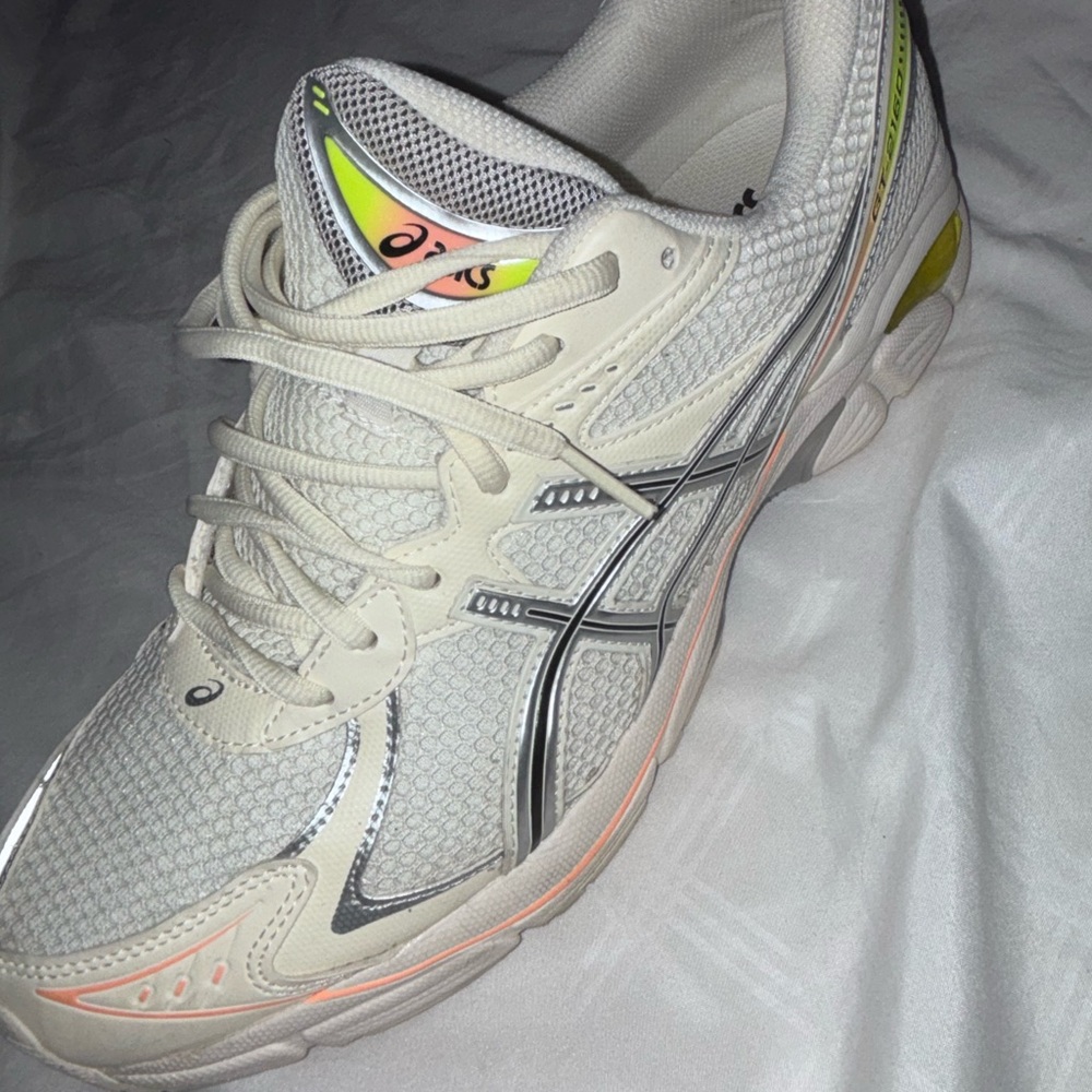 Asics Cream and Gray Athletic Sneakers